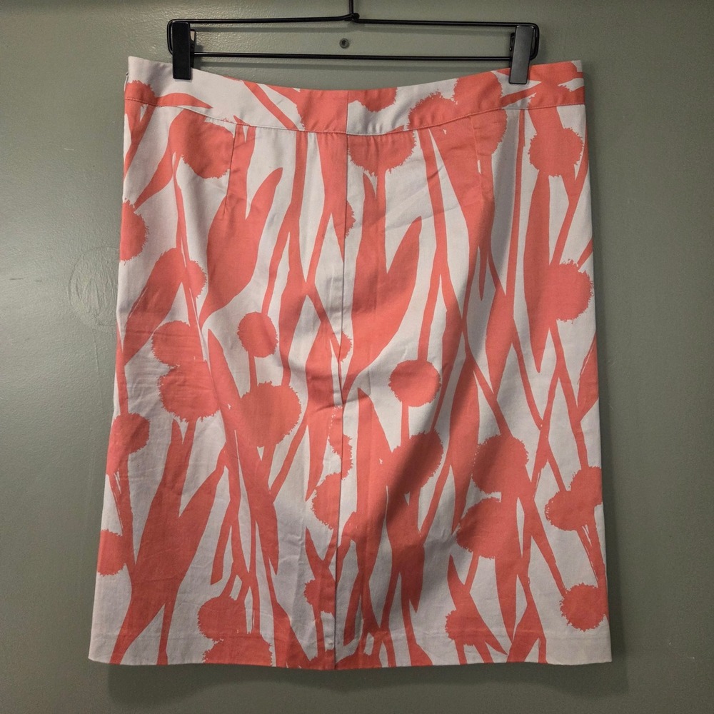 Boden Women's Floral Print Pencil Skirt Size 12 Pink White